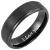 Men’s Black Tungsten Ring 7mm Engraved I love You